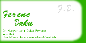 ferenc daku business card